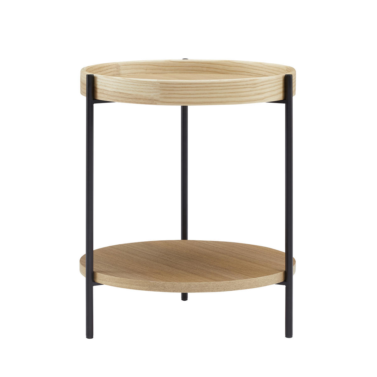 COUCHTISCHSET in Holzwerkstoff 44-69/44-69/49-39 cm  - Eichefarben/Schwarz, Design, Holzwerkstoff/Metall (44-69/44-69/49-39cm) - Livetastic