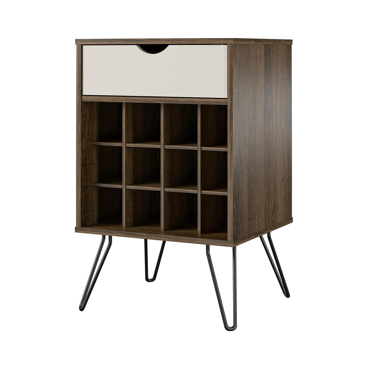 WEINREGAL 51/80/45 cm  - Eichefarben/Dunkelbraun, Design, Holzwerkstoff/Metall (51/80/45cm) - MID.YOU