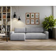 ECKSOFA in Cord Grau  - Schwarz/Grau, MODERN, Kunststoff/Textil (150/245cm) - Carryhome