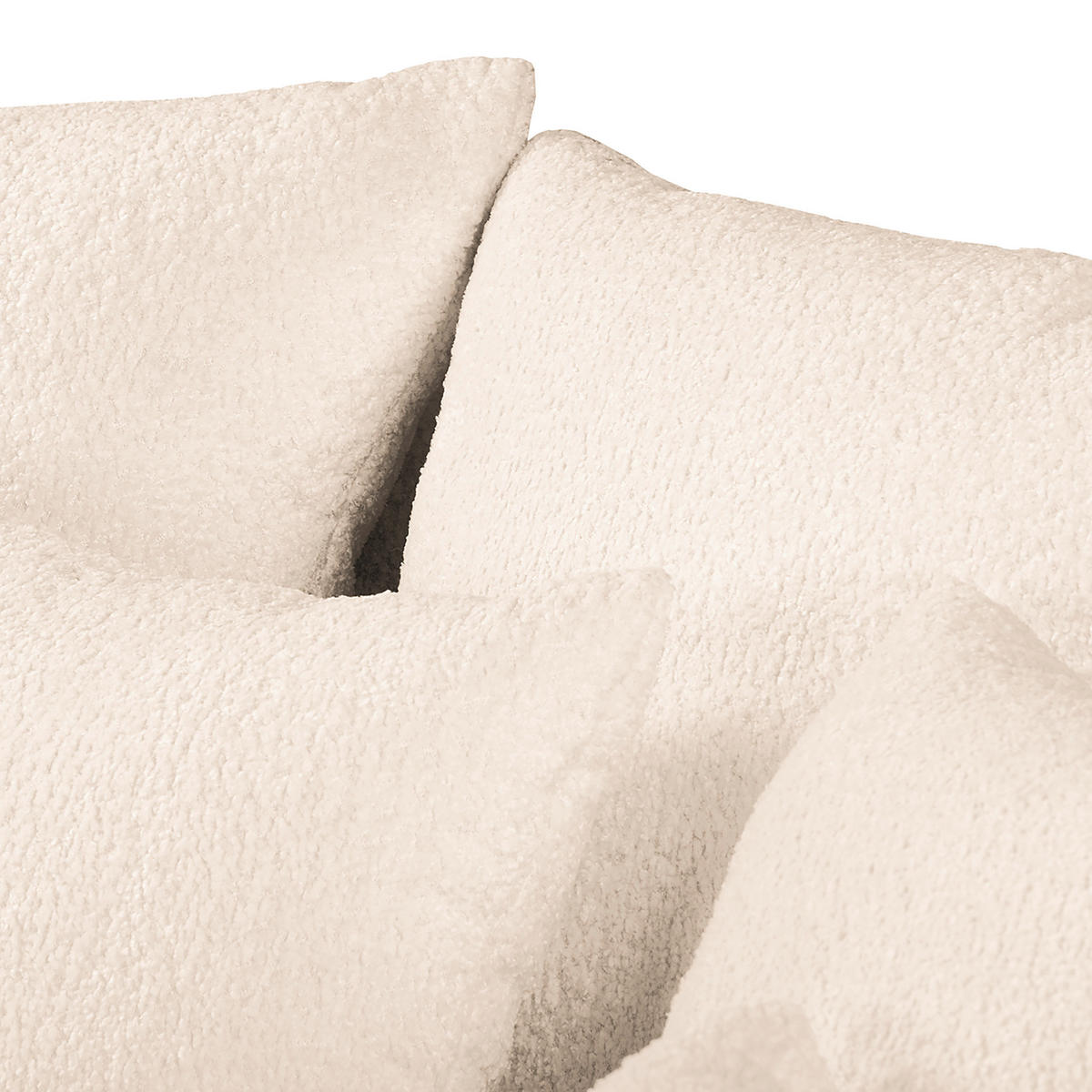 BIGSOFA in Teddystoff Creme  - Creme/Schwarz, Design, Kunststoff/Textil (284/94/148cm) - Livetastic