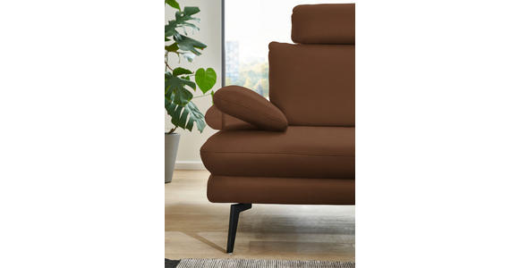 ECKSOFA in Echtleder Hellbraun  310/180 cm  - Hellbraun/Schwarz, Design, Leder/Metall (310/180cm) - Dieter Knoll