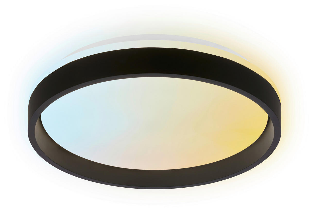 LED-DECKENLEUCHTE Aurie Glow 39/8 cm   - Schwarz, KONVENTIONELL, Kunststoff (39/8cm) - Briloner