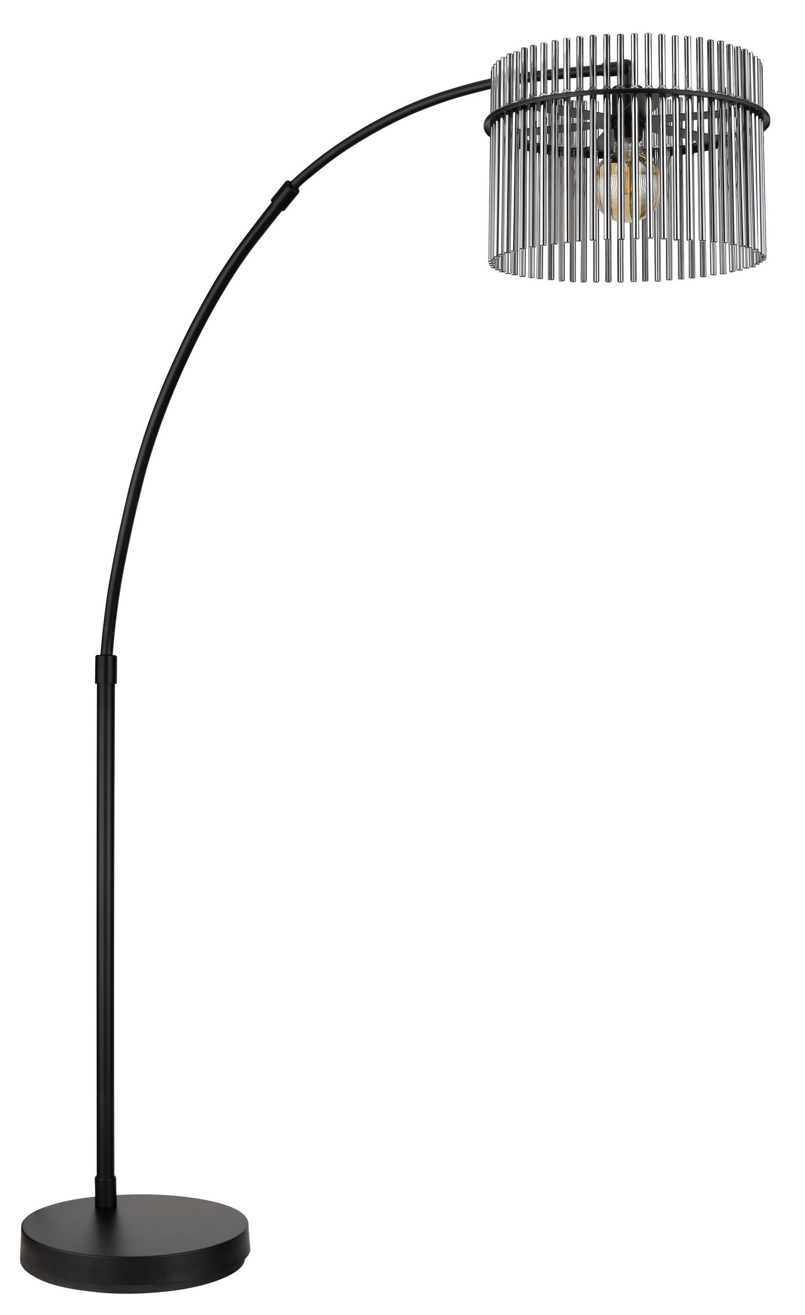 STEHLEUCHTE GORLEY 120/38/185 cm   - Schwarz/Grau, LIFESTYLE, Glas/Kunststoff (120/38/185cm) - Globo