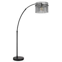 STEHLEUCHTE GORLEY 120/38/185 cm   - Schwarz/Grau, LIFESTYLE, Glas/Kunststoff (120/38/185cm) - Globo