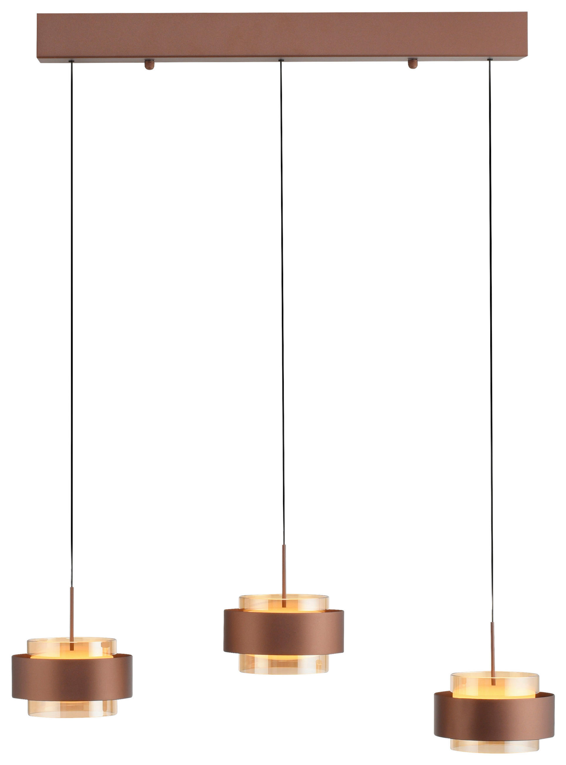 LED-HÄNGELEUCHTE Abby 72/16/200 cm  - Kupferfarben, Design, Kunststoff/Metall (72/16/200cm)