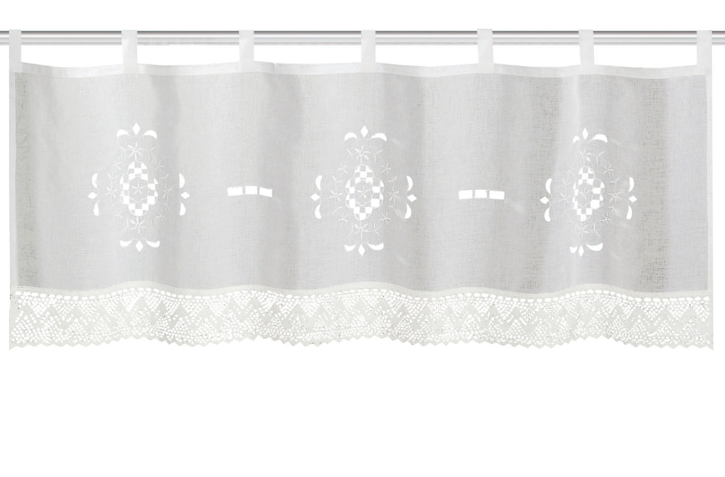 KURZGARDINE   120/45 cm   - Weiß, KONVENTIONELL, Textil (120/45cm)