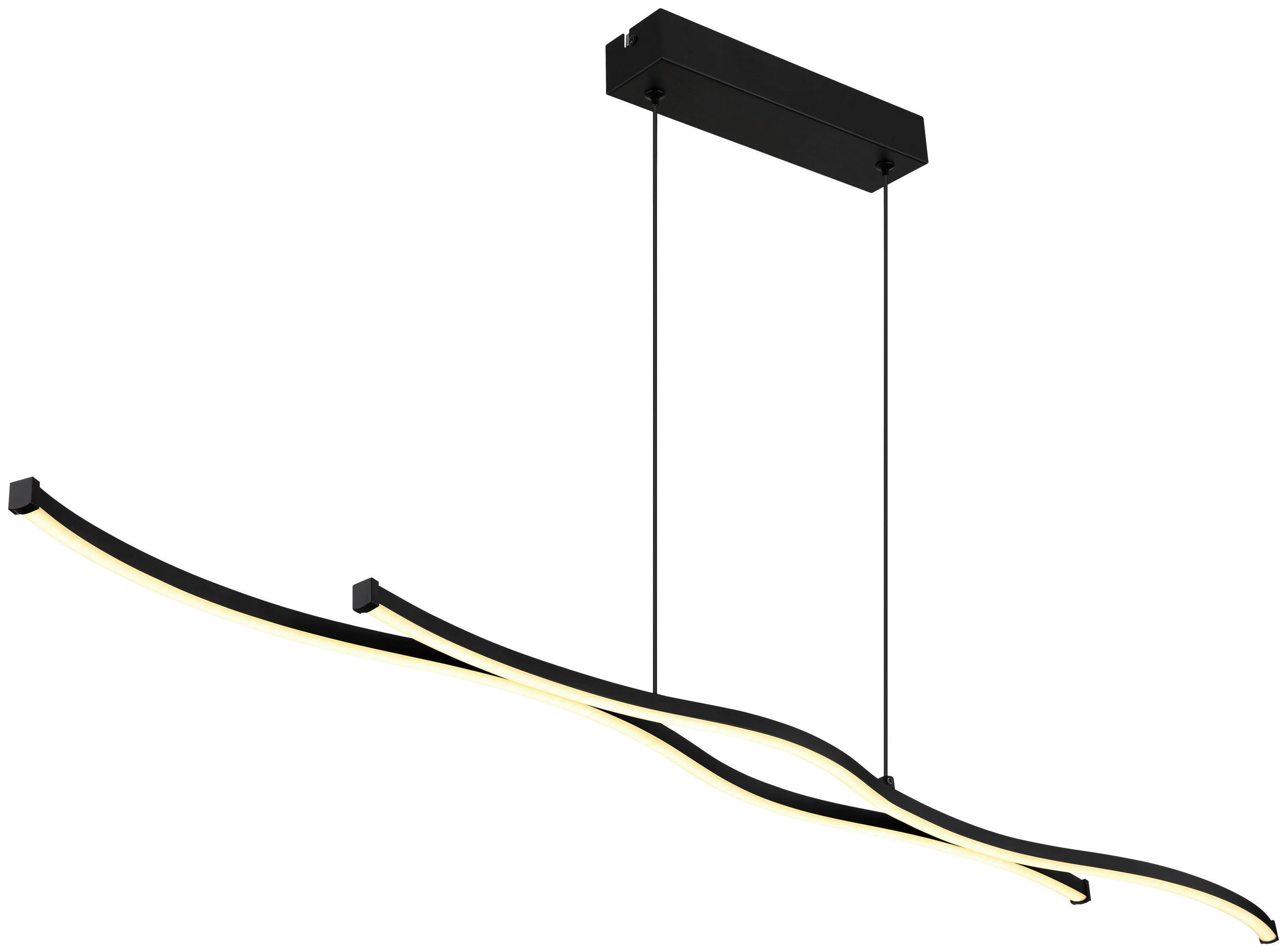 HÄNGELEUCHTE 110,4/8,6/120 cm   - Opal/Schwarz, Design, Kunststoff/Metall (110,4/8,6/120cm) - Novel