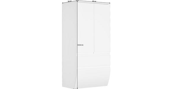 MIDISCHRANK 60/126,8/38 cm - Weiß, Basics, Glas/Holzwerkstoff (60/126,8/38cm) - Dieter Knoll
