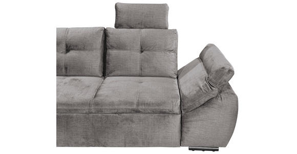 ECKSOFA in Mikrovelours Hellgrau - Hellgrau/Schwarz, KONVENTIONELL, Kunststoff/Textil (170/275cm) - Carryhome