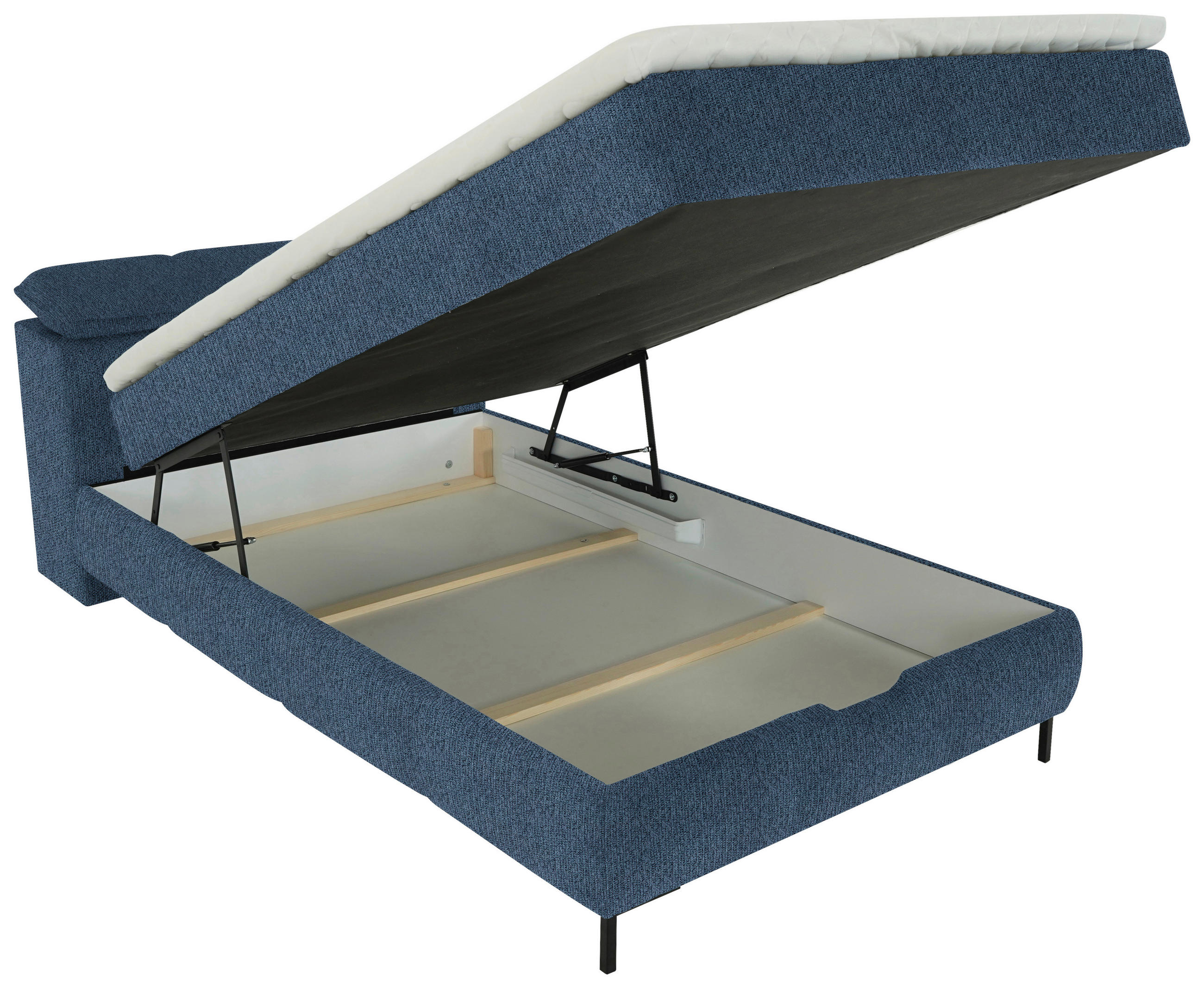 BOXBETT 120/200 cm  in Blau  - Blau/Schwarz, KONVENTIONELL, Holz/Holzwerkstoff (120/200cm) - Xora