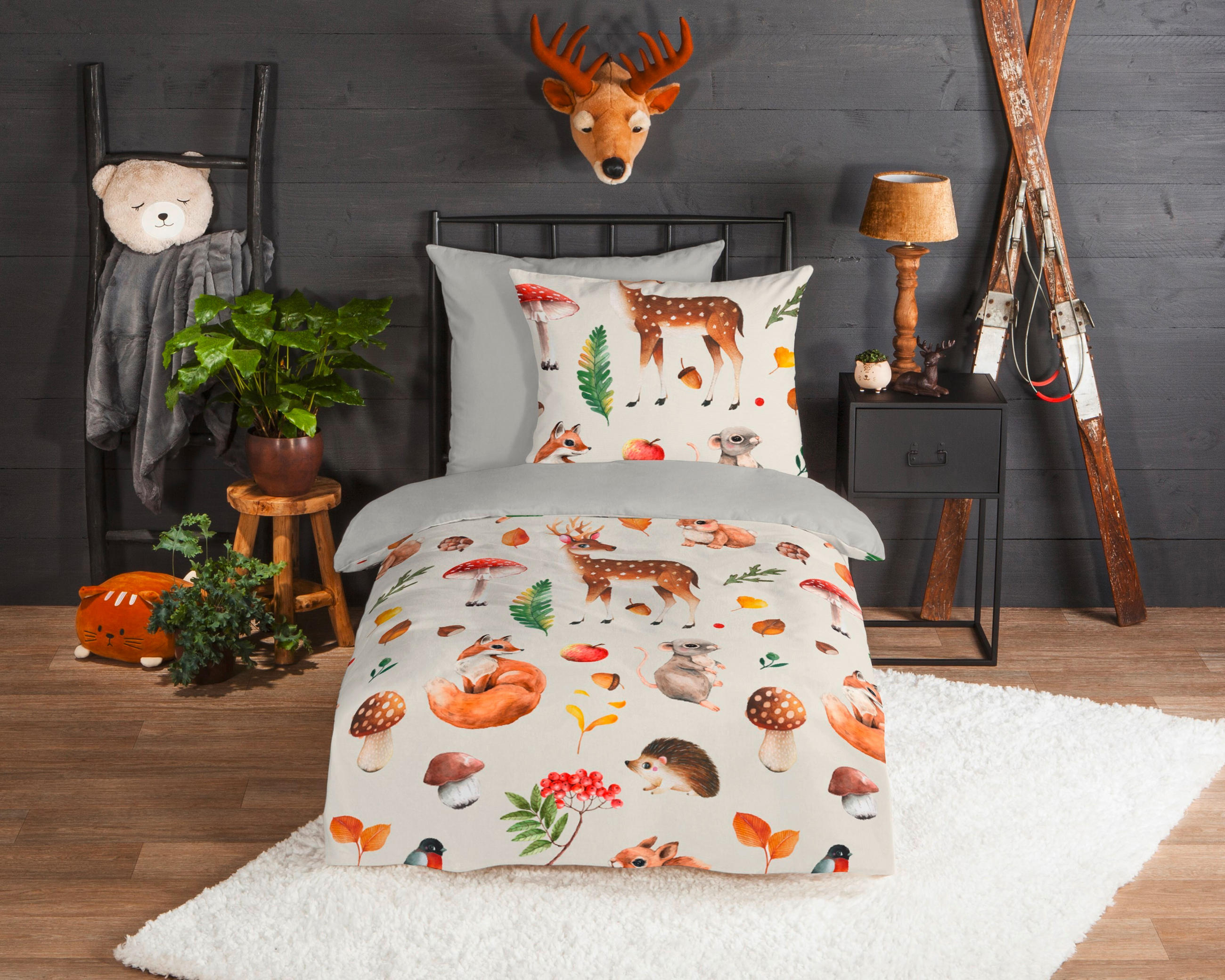 KINDERBETTWÄSCHE 140/200 cm  - Greige/Hellgrau, Trend, Textil (140/200cm)