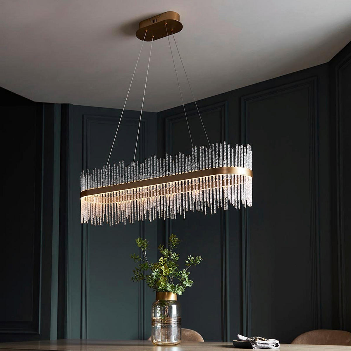 LED-HÄNGELEUCHTE 95/25/35-165 cm  - Goldfarben, KONVENTIONELL, Metall (95/25/35-165cm) - ENDON