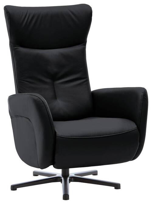RELAXFÅTÖLJ i läder antracit  - svart/antracit, Design, metall/läder (76/112/83cm) - Beldomo Premium