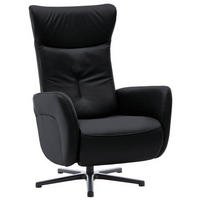 RELAXFÅTÖLJ i läder antracit  - svart/antracit, Design, metall/läder (76/112/83cm) - Beldomo Premium