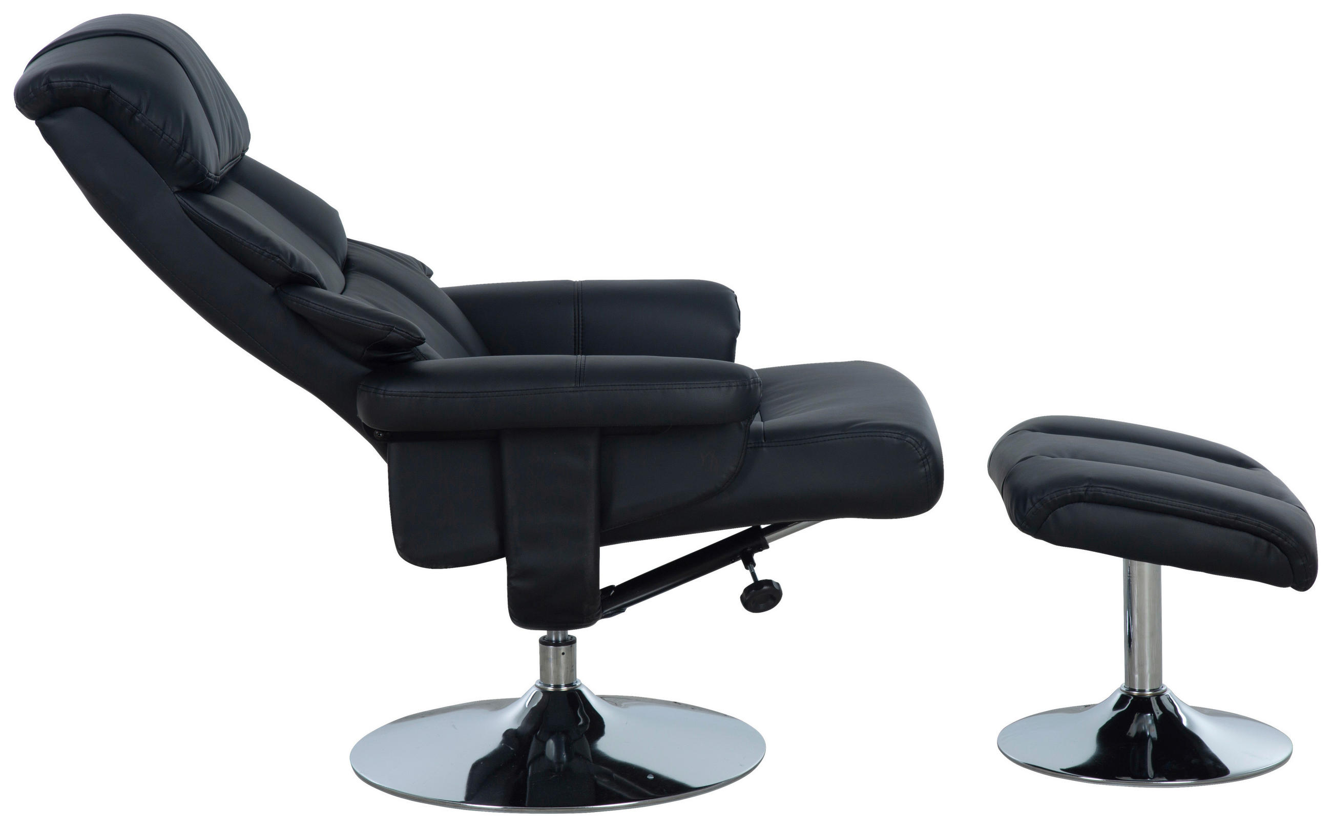 RELAXSESSELSET in Textil Schwarz  - Chromfarben/Schwarz, MODERN, Textil/Metall (80/108/86cm) - P & B