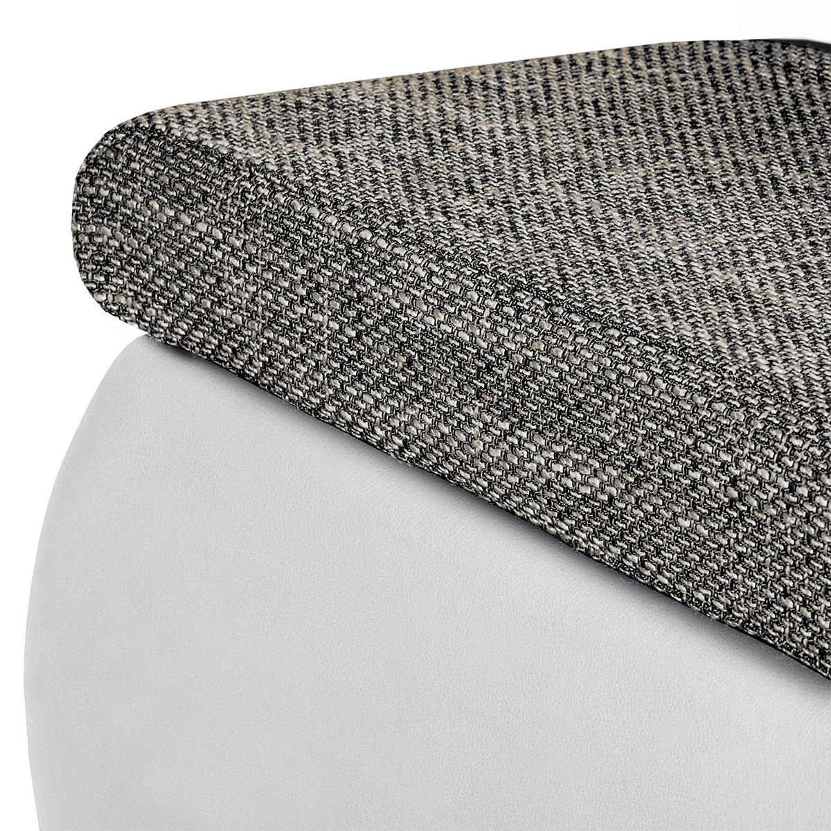 ECKSOFA Grau, Weiß Textilgeflecht  - Chromfarben/Schwarz, Design, Textil (266/175cm) - Livetastic