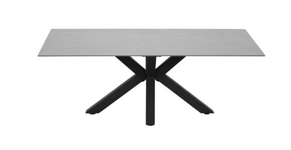 COUCHTISCH rechteckig Grau, Schwarz 120/70/43 cm  - Schwarz/Grau, Design, Keramik/Metall (120/70/43cm) - Novel