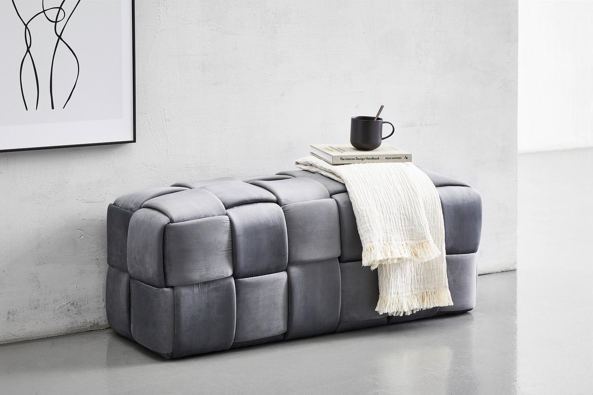 SITZBANK Textil Dunkelgrau  - Dunkelgrau, Trend, Textil (108/43/44cm) - Xora