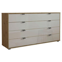TÁLALÓSZEKRÉNY 141/70/43 cm  - Bianco tölgy/Pezsgő, Konventionell, faalapú anyag/üveg (141/70/43cm) - Dieter Knoll