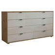 SIDEBOARD  141/70/43 cm 4 Schublade(n)  - Schieferfarben/Eiche Bianco, KONVENTIONELL, Glas/Holzwerkstoff (141/70/43cm) - Dieter Knoll