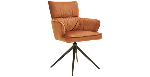 ARMLEHNSTUHL in Eisen Velours - Dunkelgelb/Schwarz, Design, Textil/Metall (58/91/62cm) - Dieter Knoll