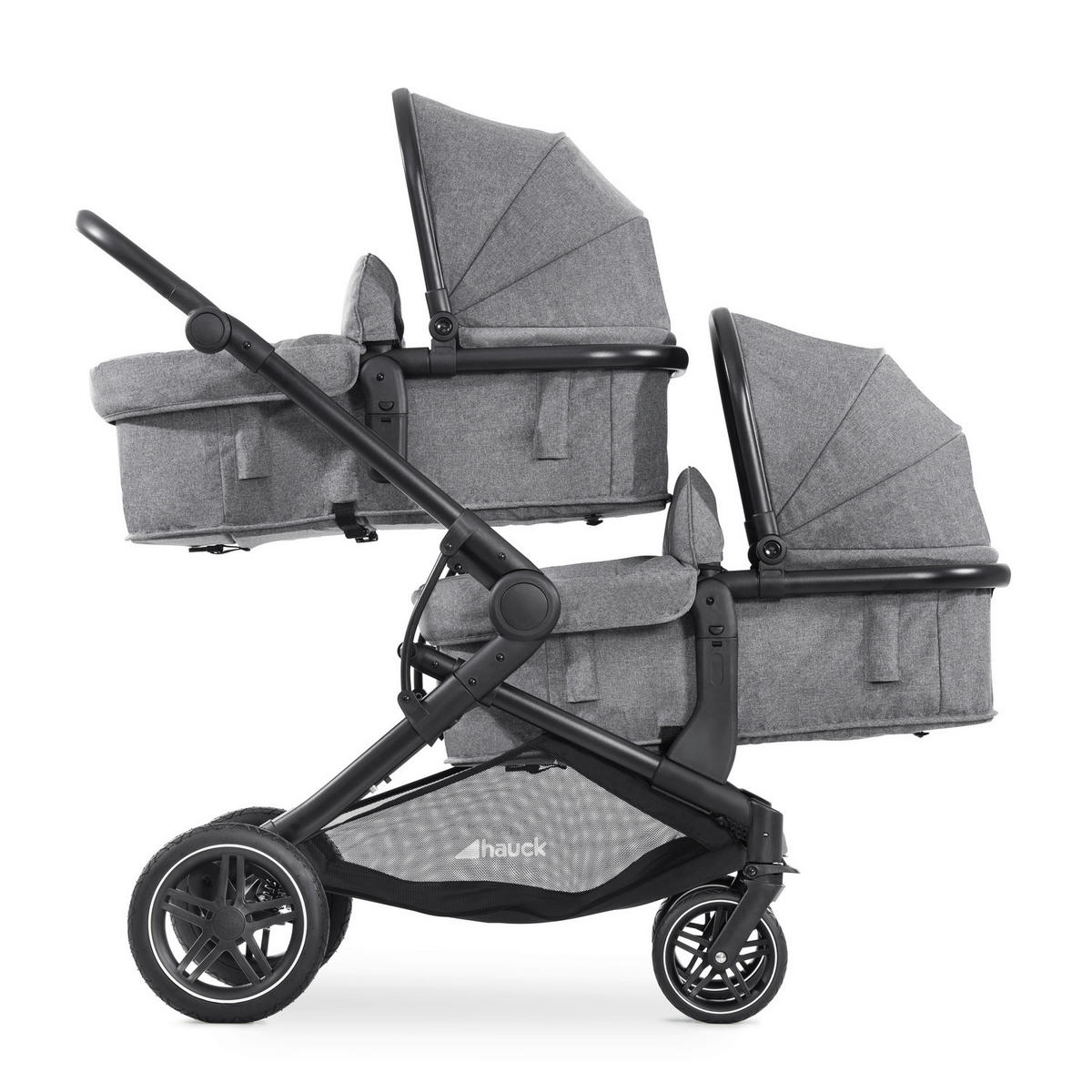 ZWILLINGSWAGEN ATLANTIK TWIN  - Schwarz/Grau, Basics, Textil/Metall (125/64/108cm) - Hauck
