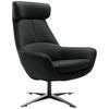 SESSEL in Echtleder Schwarz  - Schwarz, Modern, Leder/Metall (81/112/83cm) - Trendmanufaktur