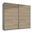 SCHWEBETÜRENSCHRANK in Weiß, Eichefarben - Eichefarben/Alufarben, Design, Holzwerkstoff (225/210/65cm) - Carryhome SCHWEBETÜRENSCHRANK in Weiß, Eichefarben - Eichefarben/Alufarben, Design, Holzwerkstoff (225/210/65cm) - Carryhome