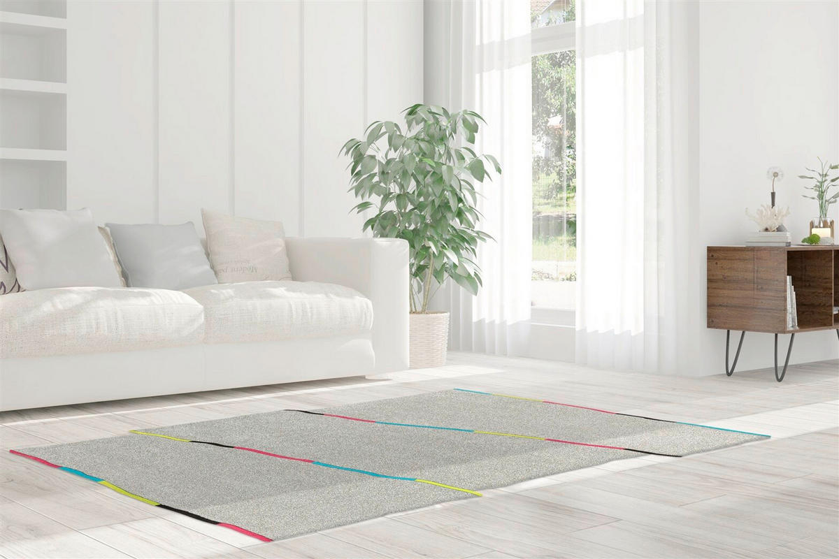 FLACHWEBETEPPICH  Wohnzimmer 170/240 cm Hellgrau rechteckig  - Hellgrau, Basics, Textil (170/240cm) - Kayoom