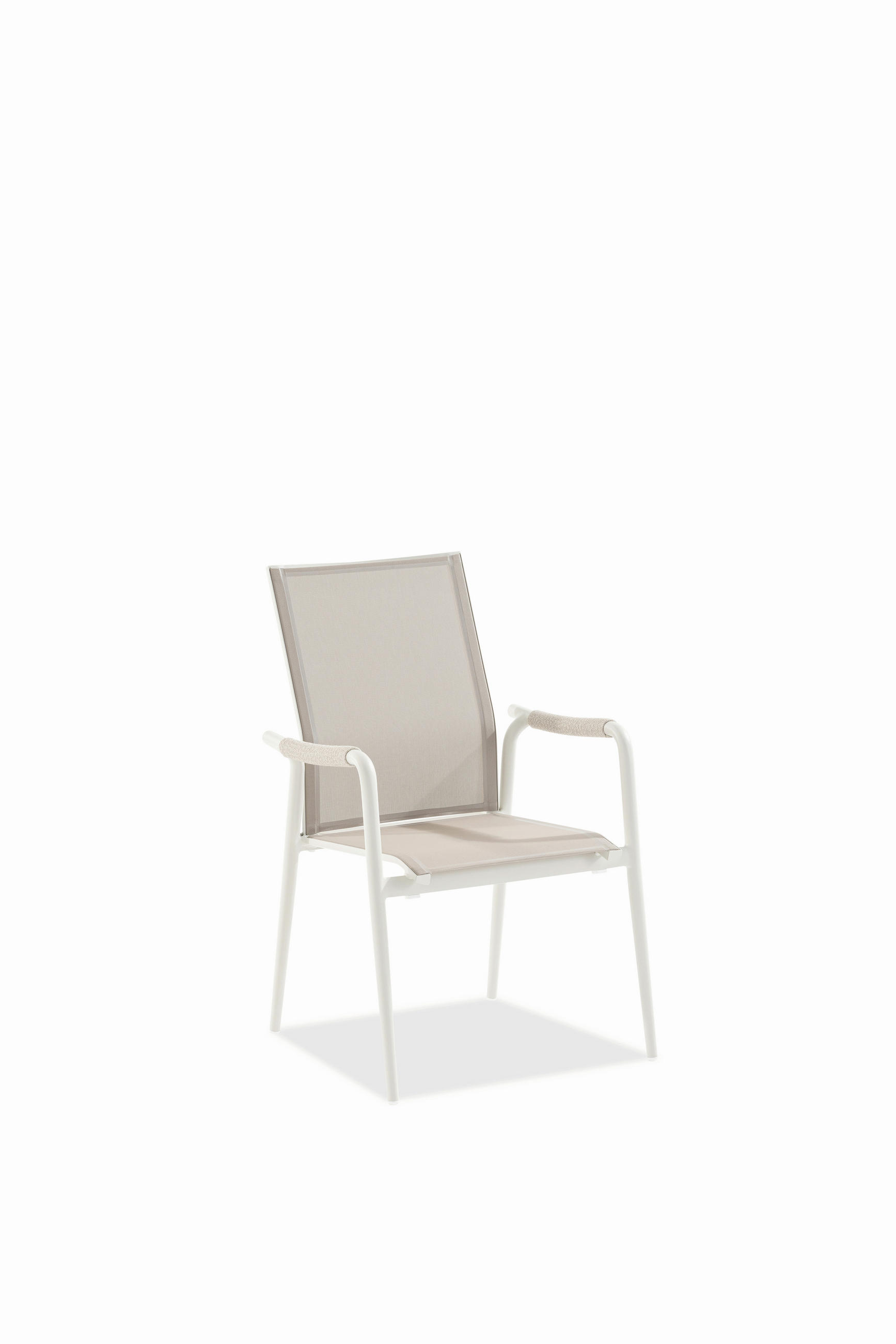 ARMLEHNSTUHL  stapelbar   Taupe, Grauweiss  - Taupe/Grauweiss, Design, Textil/Metall (61/94/65cm) - Niehoff Garden
