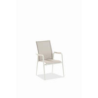 ARMLEHNSTUHL  stapelbar   Taupe, Grauweiss  - Taupe/Grauweiss, Design, Textil/Metall (61/94/65cm) - Niehoff Garden
