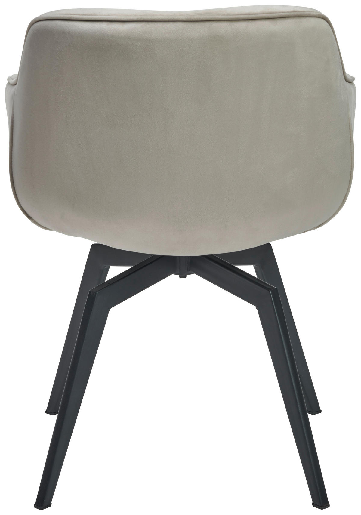 ARMLEHNSTUHL  Sitzfläche 360° drehbar, inklusive Armlehnen Samt  - Hellbraun/Schwarz, Modern, Textil/Metall (60/84/64cm) - Livetastic