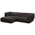 ECKSOFA in Lederlook Graphitfarben  - Schwarz/Graphitfarben, KONVENTIONELL, Kunststoff/Textil (175/278cm) - Carryhome