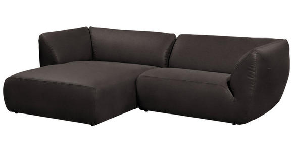 ECKSOFA in Lederlook Graphitfarben  - Schwarz/Graphitfarben, KONVENTIONELL, Kunststoff/Textil (175/278cm) - Carryhome