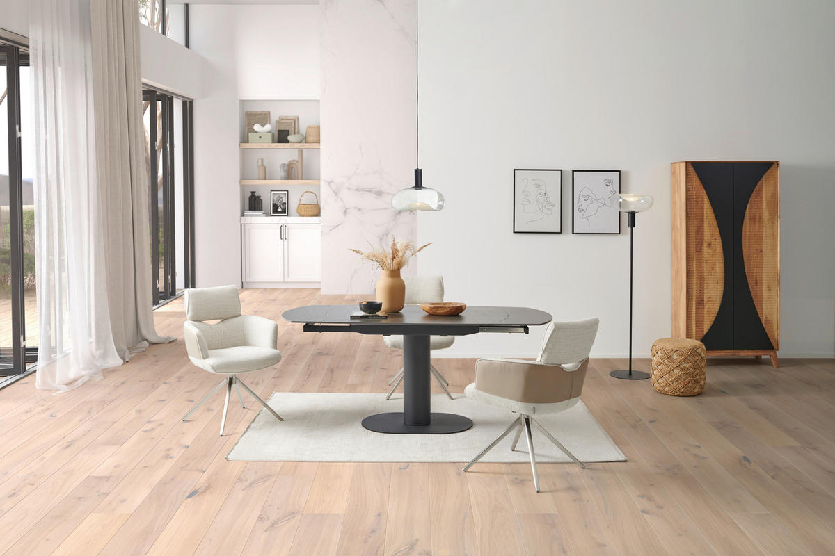 ARMLEHNSTUHL  in Edelstahl Webstoff, Mikrofaser  - Taupe/Edelstahlfarben, KONVENTIONELL, Textil/Metall (59,5/90,5/64,5cm) - Livetastic