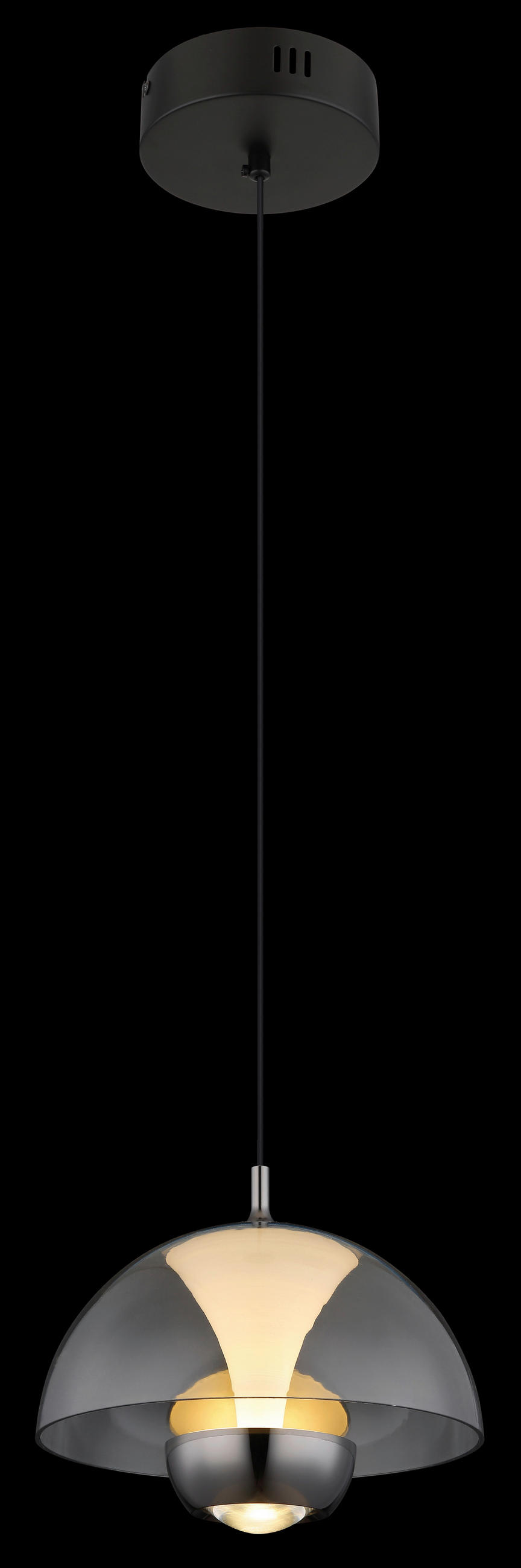 ZÁVĚSNÉ LED SVÍTIDLO, 23/120 cm  - černá, Design, kov/plast (23/120cm) - Globo