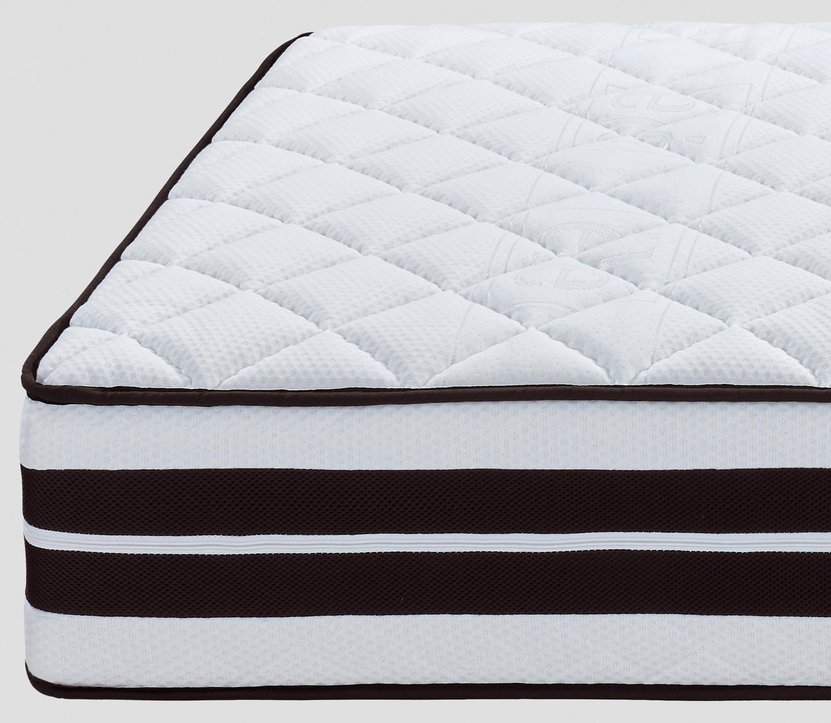 TASCHENFEDERKERNMATRATZE 90/200 cm, Höhe ca.: 25 cm, Wendematratze mit unterschiedlichen Härtegraden, H2 + H3 = mittel + fest, 7-Zonen - Weiß, Textil (90/200cm) - Ele