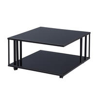 KONFERENČNÝ STOLÍK, čierna, kov, sklo, 75/75/41 cm - čierna, Konventionell, kov/sklo (75/75/41cm) - Livetastic