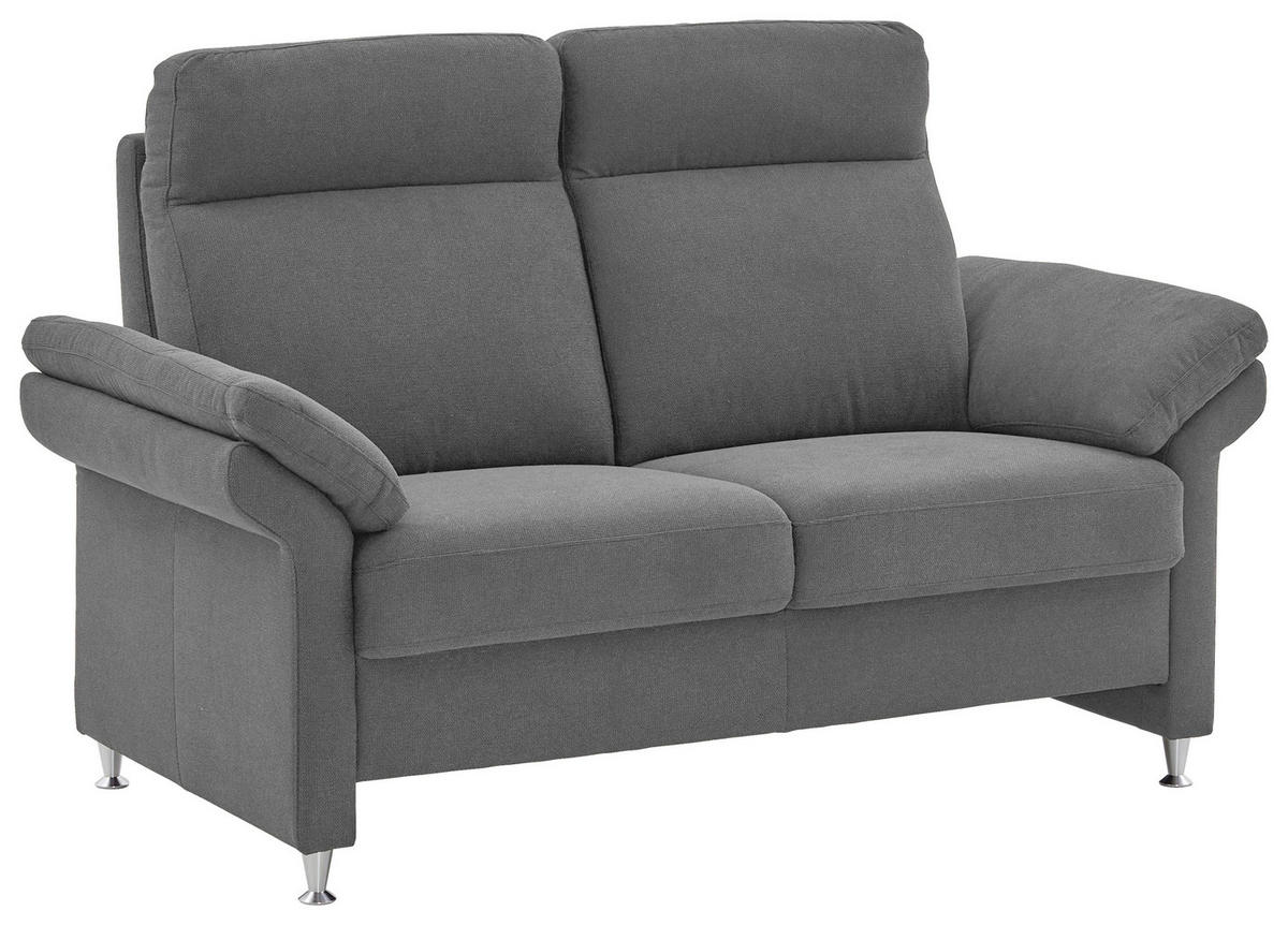 2-SITZER-SOFA in Flachgewebe Grau  - Alufarben/Grau, MODERN, Textil/Metall (156/103/89cm) - Pure Home Comfort