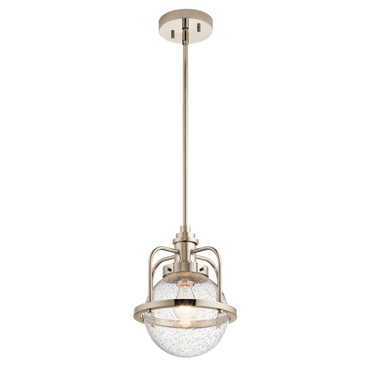 HÄNGELEUCHTE 24/37.6 cm    - Nickelfarben, Konventionell, Glas/Metall (24/37.6cm) - Elstead Lighting
