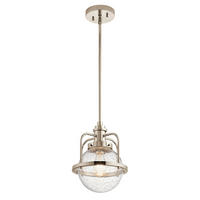 HÄNGELEUCHTE 24/37.6 cm    - Nickelfarben, Konventionell, Glas/Metall (24/37.6cm) - Elstead Lighting