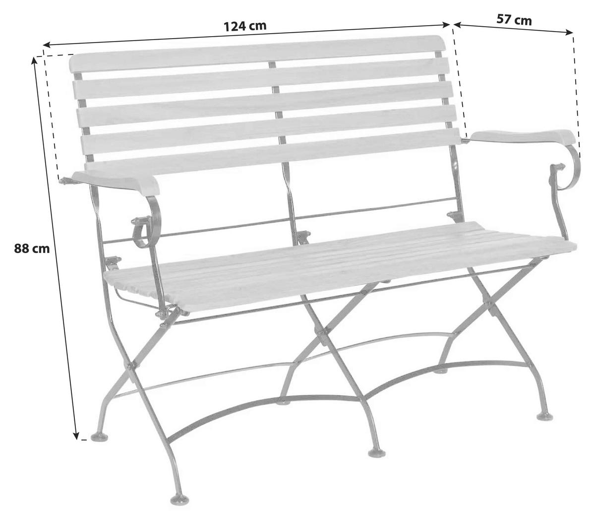 GARTENTISCHGRUPPE   - Anthrazit/Akaziefarben, Basics, Holz/Metall (120/75/80cm) - Gardenson