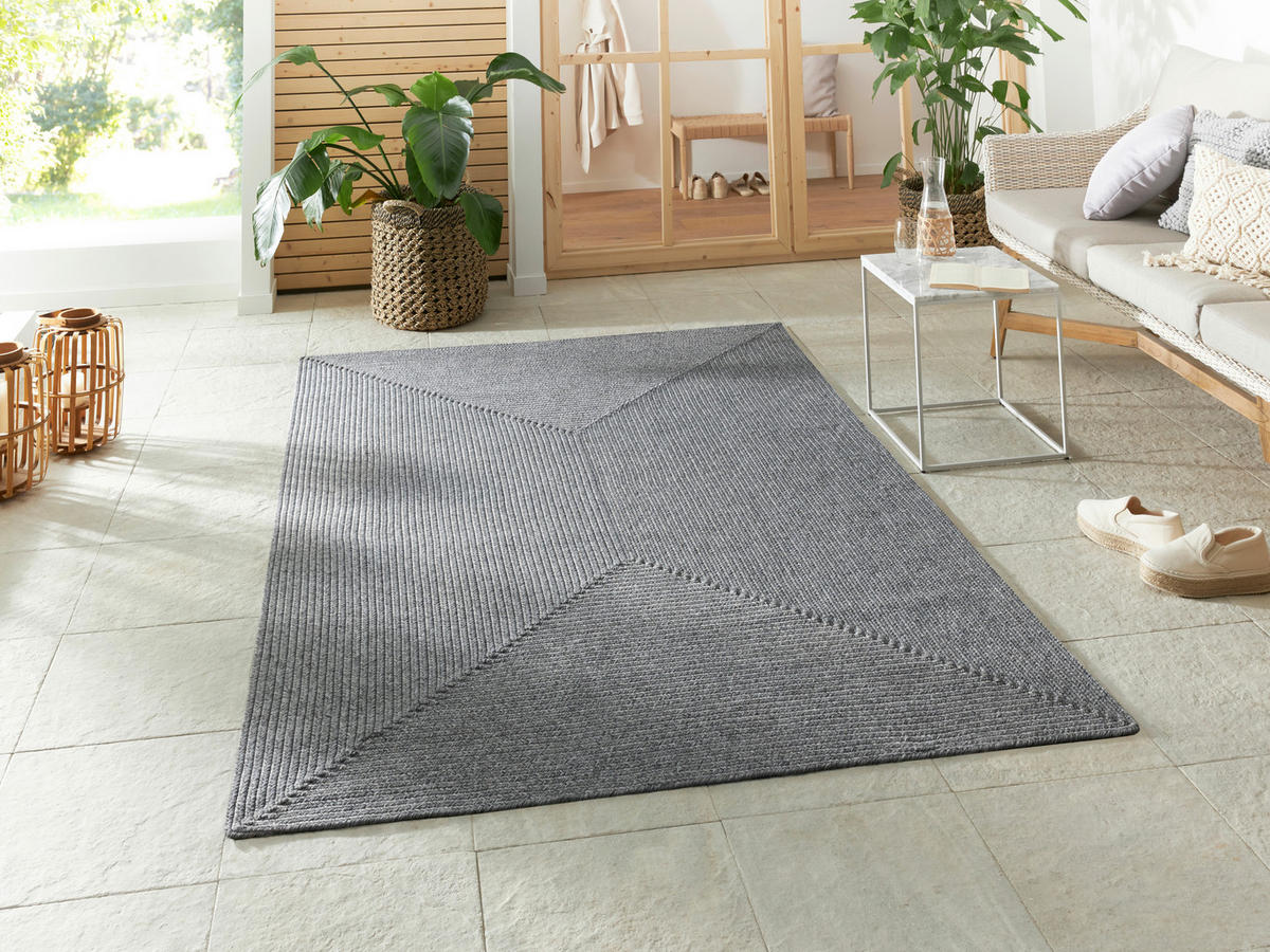 OUTDOORTEPPICH 160/230 cm Braided Hellgrau  - Hellgrau, Basics, Kunststoff (160/230cm)