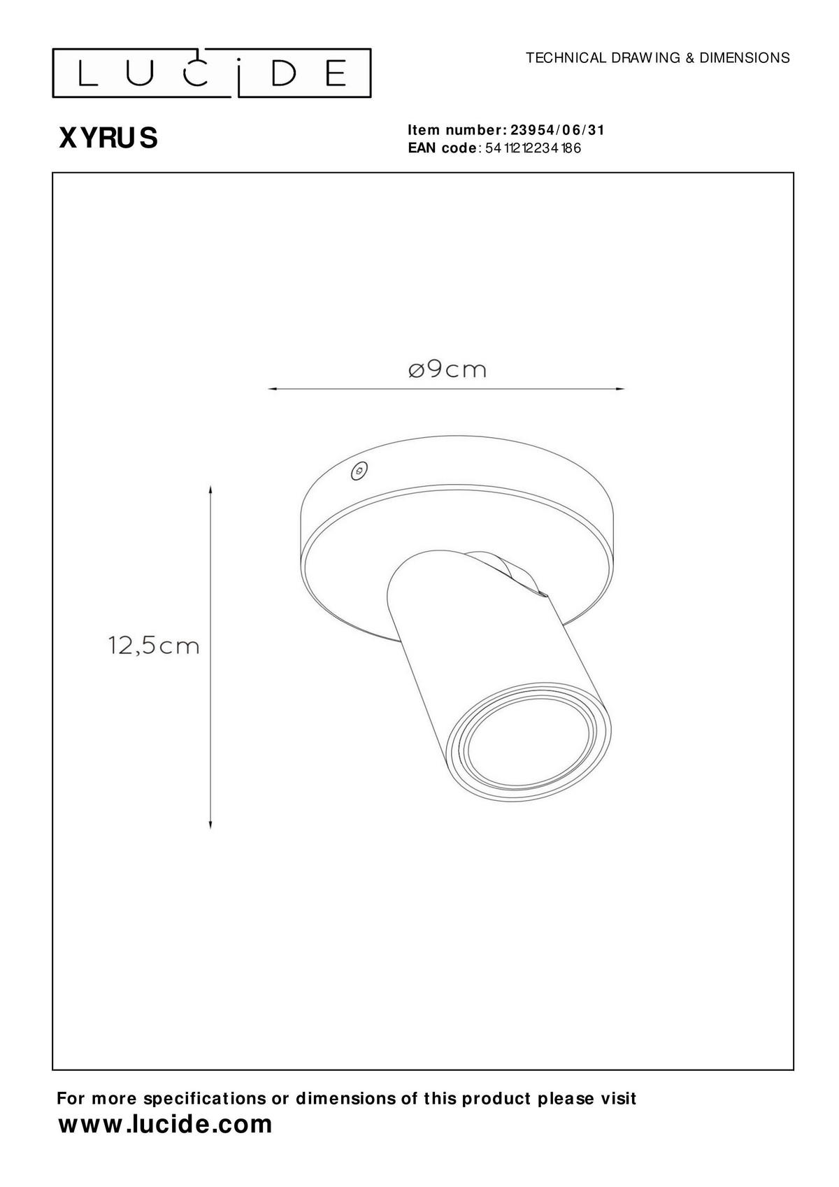 STRAHLER - Weiss, Konventionell (9/9/12.5cm) - Lucide
