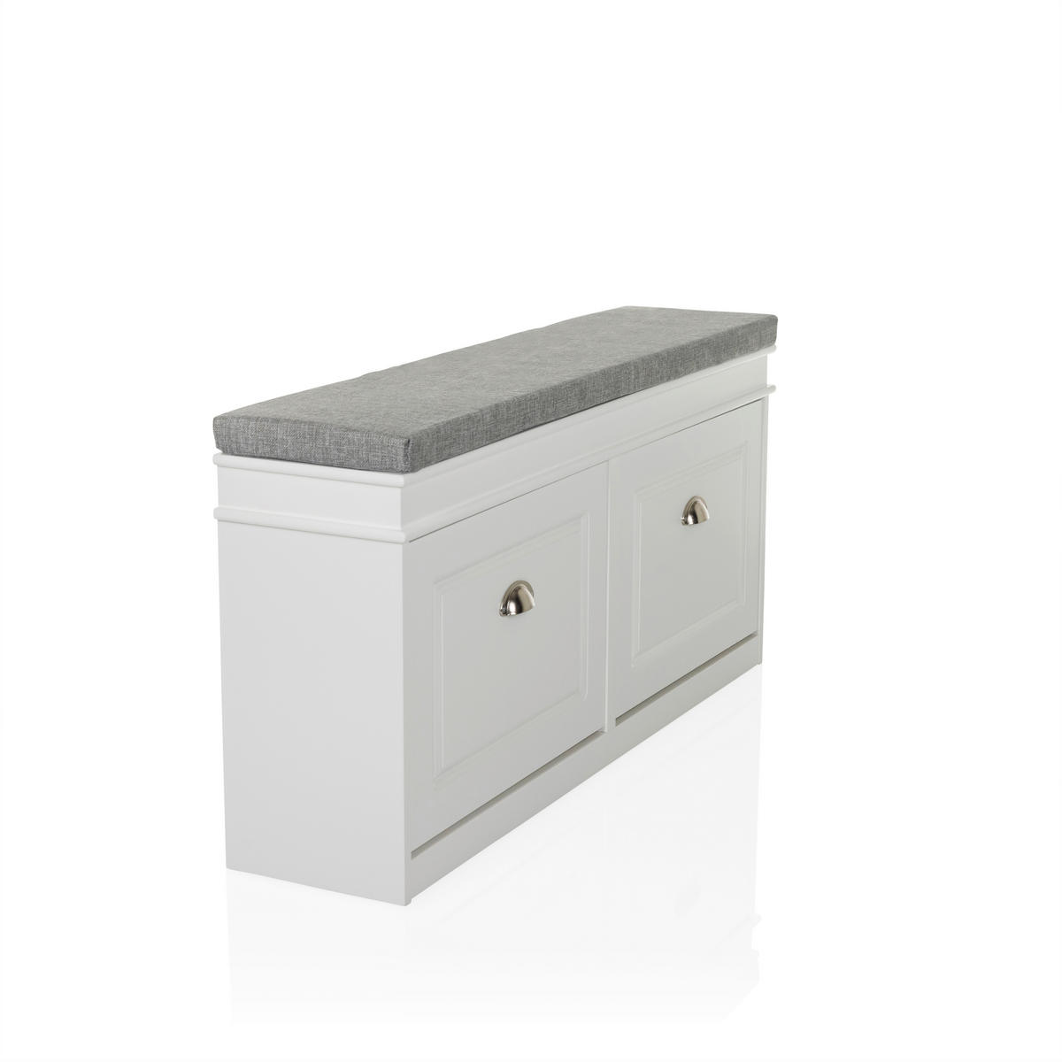 SKOSKÅP  i 104/52/24 cm  - vit/silver, Modern, metall/trämaterial (104/52/24cm) - MID.YOU