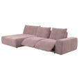 ECKSOFA in Velours Altrosa  - Schwarz/Altrosa, Design, Kunststoff/Textil (174/342cm) - Xora