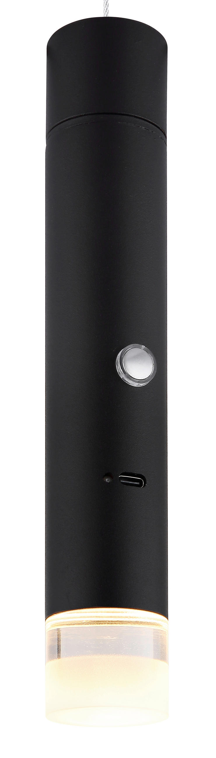 LED-HÄNGELEUCHTE Nowa 3,8/120 cm   - Klar/Schwarz, Basics, Kunststoff/Metall (3,8/120cm) - Novel