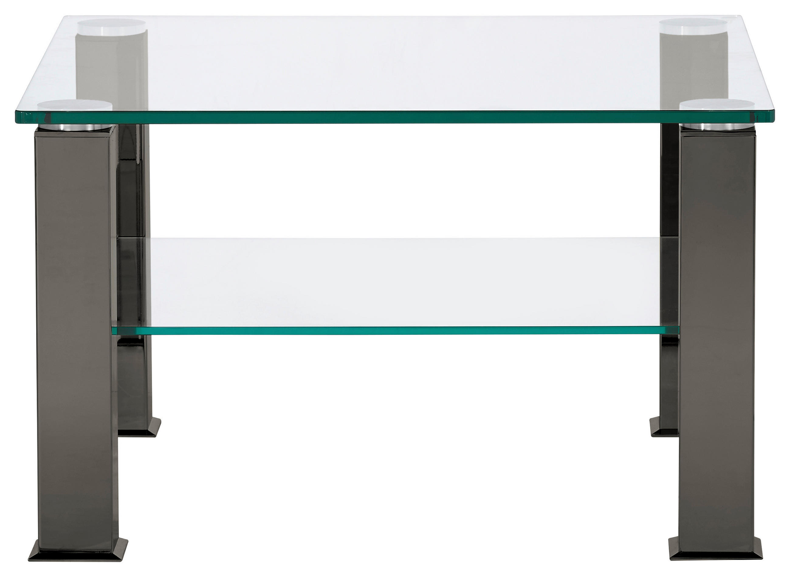COUCHTISCH Kristallglas 75/75/42,5 cm quadratisch Grau  - Grau, Design, Glas/Kunststoff (75/75/42,5cm)