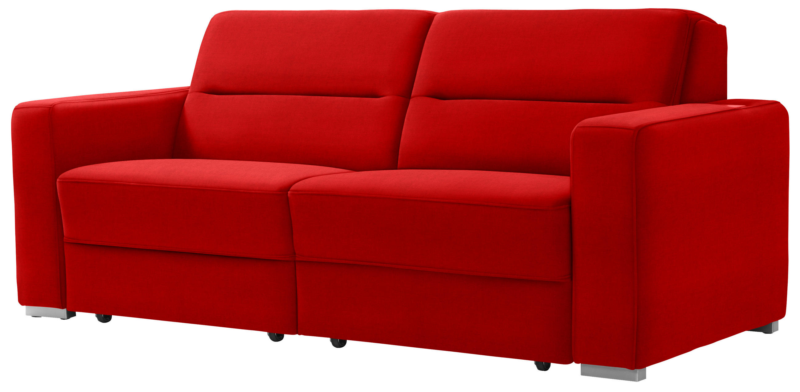 SCHLAFSOFA in Rot  - Rot, KONVENTIONELL, Textil/Metall (202/86/92cm) - Sedda