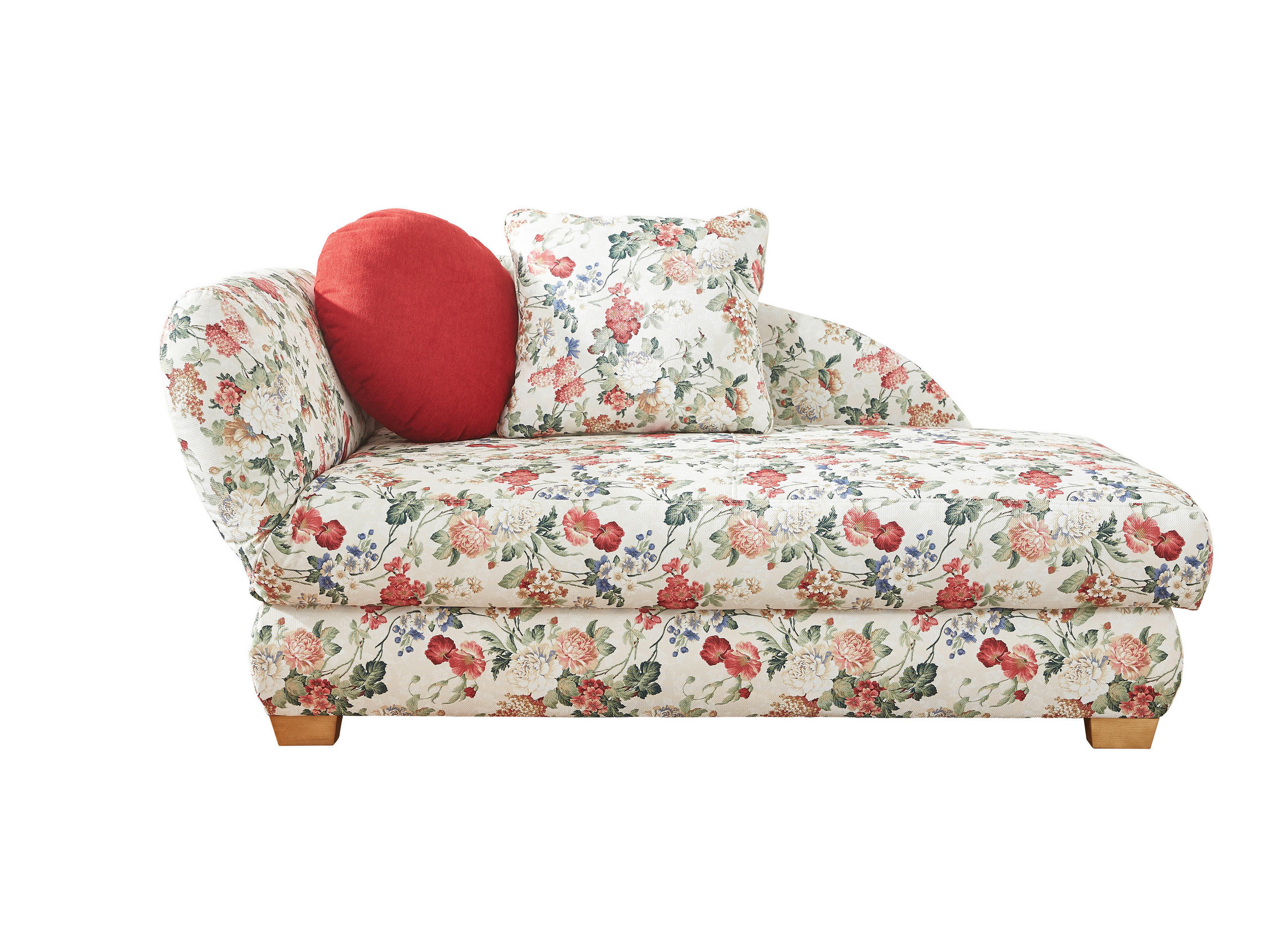 RÉCAMIERE in Flachgewebe Multicolor, Weiss  - Weiss/Eichefarben, Lifestyle, Textil (176/85/88cm) - Xora